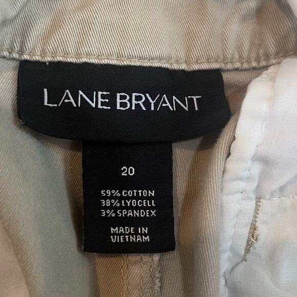 Lane Bryant Khaki Chino Flat Front Casual Straight Trouser Pants Tan Size 20 - Picture 3 of 4
